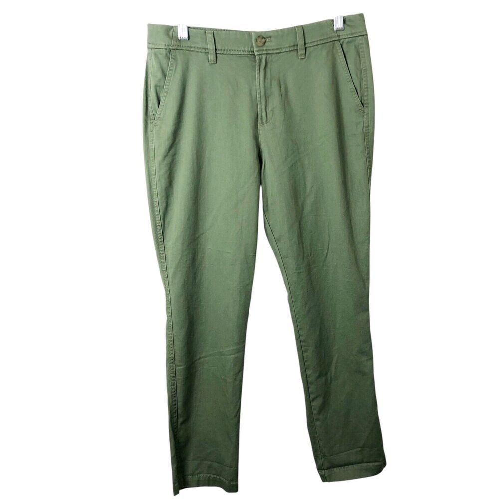 J. Crew Factory NWT Women's Olive Green Cotton Slim Boyfriend Chino Pants Size 6